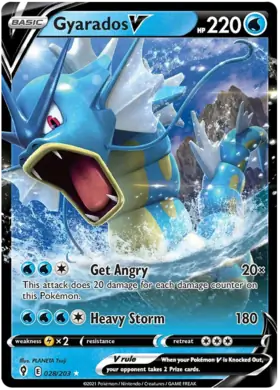 Gyarados V Pokemon card from Evolving Skies