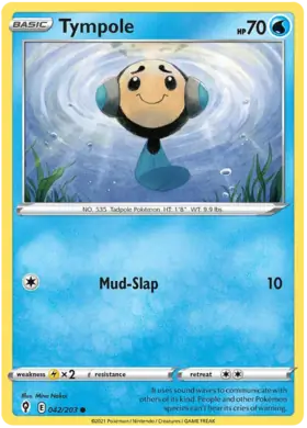 Tympole Pokemon card from Evolving Skies