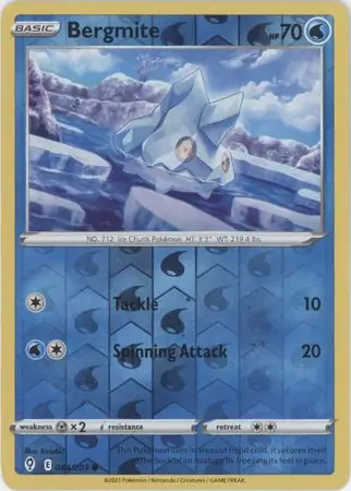Bergmite Reverse Holo Pokemon card from Evolving Skies