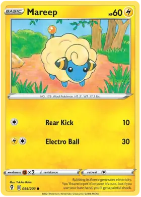 Mareep Pokemon card from Evolving Skies