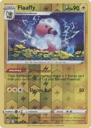 Flaaffy Reverse Holo Pokemon card from Evolving Skies