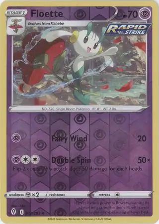 Floette Reverse Holo Pokemon card from Evolving Skies