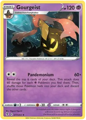 Gourgeist Pokemon card from Evolving Skies