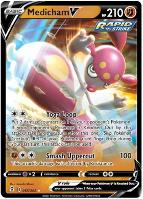 Medicham V Pokemon card from Evolving Skies