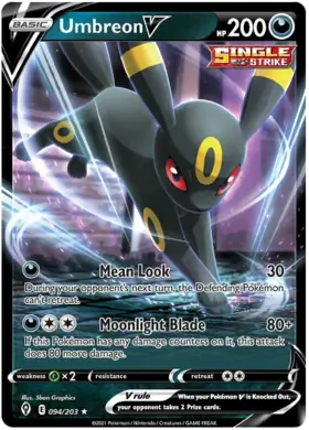Umbreon V Pokemon card from Evolving Skies