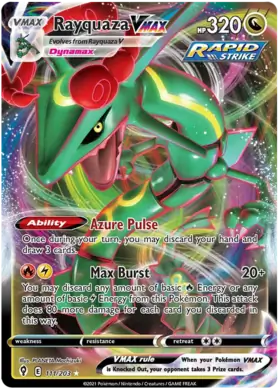 Rayquaza VMAX Pokemon card from Evolving Skies