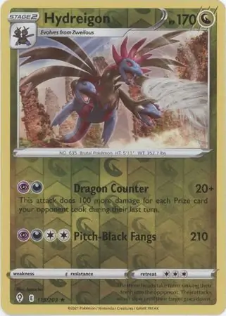 Hydreigon Reverse Holo Pokemon card from Evolving Skies