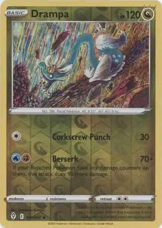 Drampa Reverse Holo Pokemon card from Evolving Skies