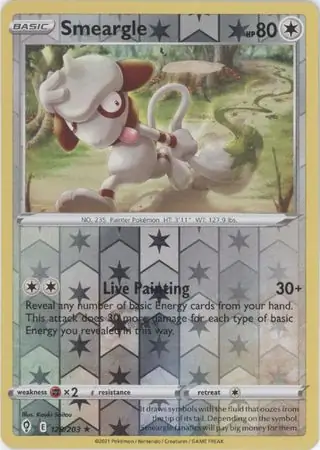 Smeargle Reverse Holo Pokemon card from Evolving Skies