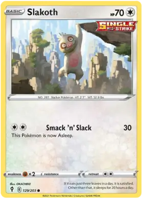 Slakoth Pokemon card from Evolving Skies