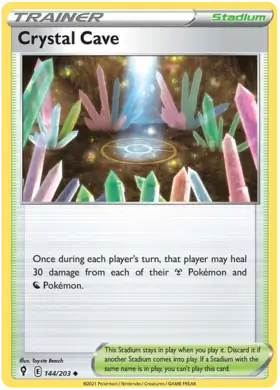 Crystal Cave Pokemon card from Evolving Skies