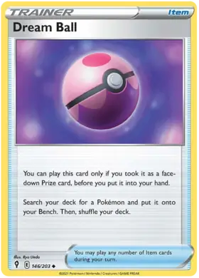 Dream Ball Pokemon card from Evolving Skies