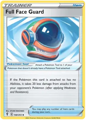 Full Face Guard Pokemon card from Evolving Skies