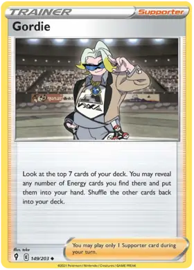 Gordie Pokemon card from Evolving Skies