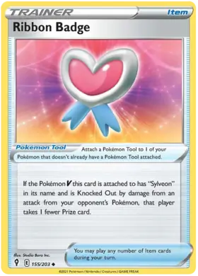 Ribbon Badge Pokemon card from Evolving Skies