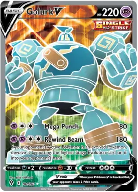 Golurk V Pokemon card from Evolving Skies