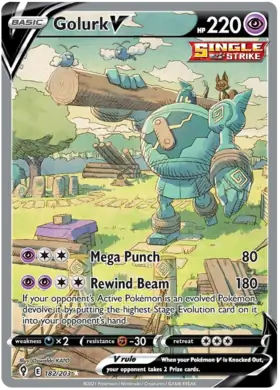 Golurk V Pokemon card from Evolving Skies