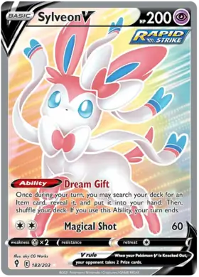 Sylveon V Pokemon card from Evolving Skies
