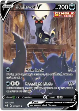 Umbreon V Pokemon card from Evolving Skies