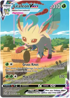 Leafeon VMAX Pokemon card from Evolving Skies