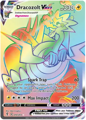 Dracozolt VMAX Pokemon card from Evolving Skies
