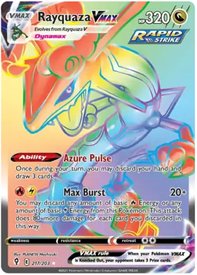 Rayquaza VMAX Pokemon card from Evolving Skies