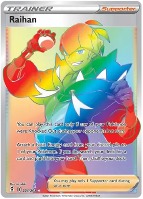 Raihan Pokemon card from Evolving Skies