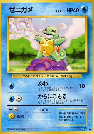 Squirtle Pokemon card from Expansion Pack