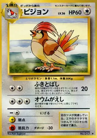 Pidgeotto Pokemon card from Expansion Pack