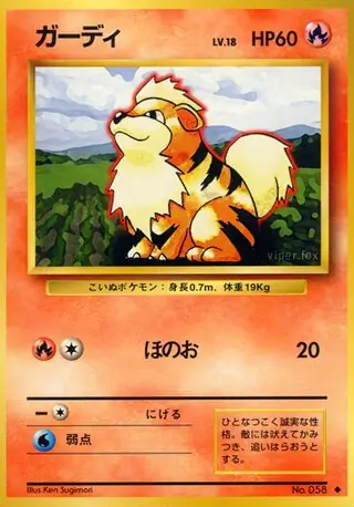 Growlithe Pokemon card from Expansion Pack