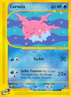 Corsola Pokemon card from Expedition