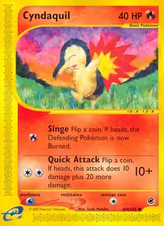 Cyndaquil Pokemon card from Expedition
