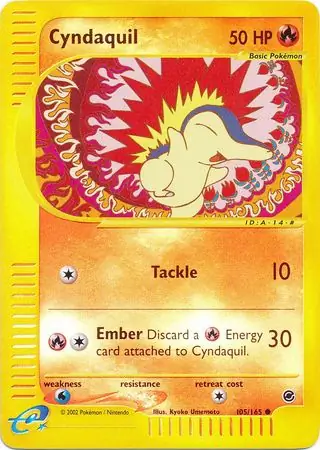 Cyndaquil Reverse Holo Pokemon card from Expedition