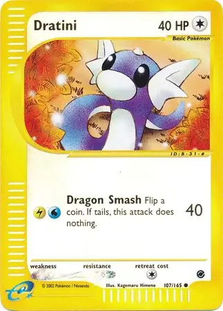 Dratini Reverse Holo Pokemon card from Expedition