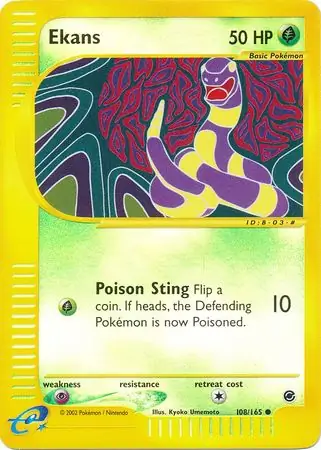 Ekans Reverse Holo Pokemon card from Expedition