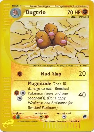 Dugtrio Reverse Holo Pokemon card from Expedition
