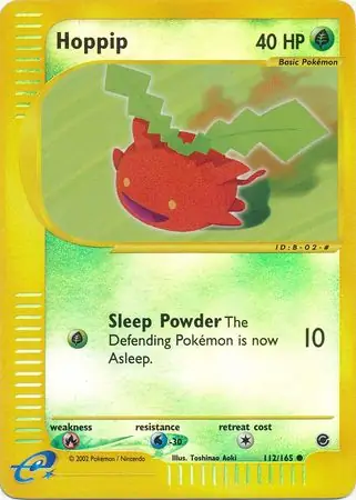 Hoppip Reverse Holo Pokemon card from Expedition