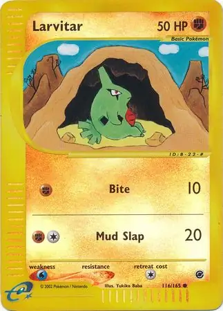 Larvitar Reverse Holo Pokemon card from Expedition