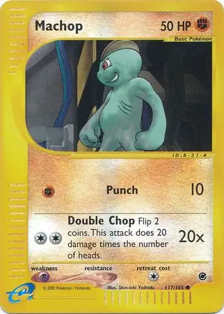 Machop Reverse Holo Pokemon card from Expedition
