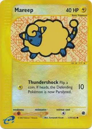 Mareep Reverse Holo Pokemon card from Expedition