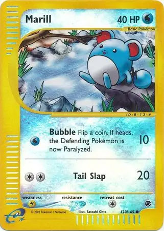 Marill Reverse Holo Pokemon card from Expedition