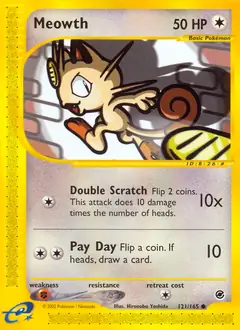 Meowth Pokemon card from Expedition