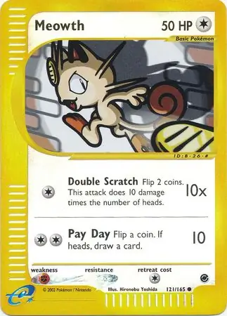 Meowth Reverse Holo Pokemon card from Expedition