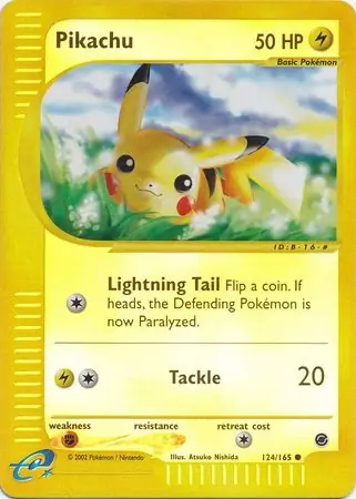 Pikachu Reverse Holo Pokemon card from Expedition