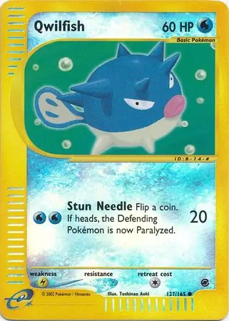 Qwilfish Reverse Holo Pokemon card from Expedition