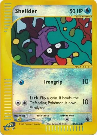 Shellder Reverse Holo Pokemon card from Expedition