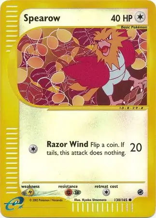 Spearow Reverse Holo Pokemon card from Expedition