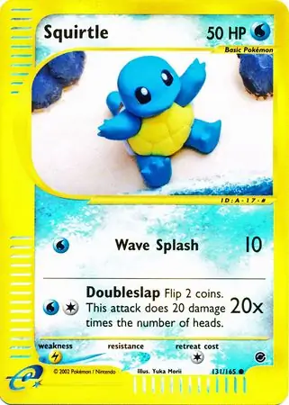 Squirtle Reverse Holo Pokemon card from Expedition