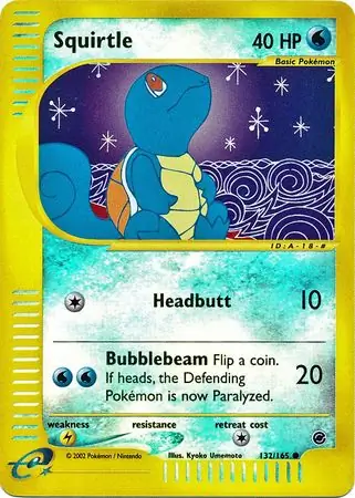 Squirtle Reverse Holo Pokemon card from Expedition