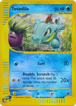 Totodile Reverse Holo Pokemon card from Expedition